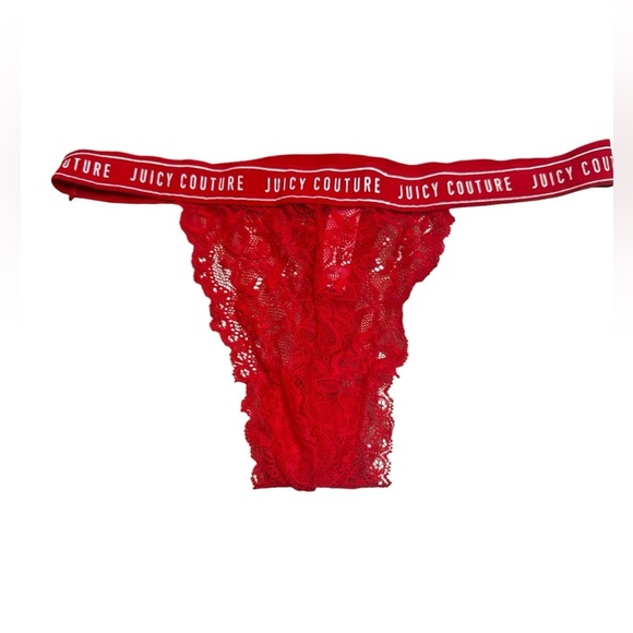 JUICY COUTURE RED Intimates Women's Lace No Panty Line Thong Lingerie Size Small - Picture 1 of 8